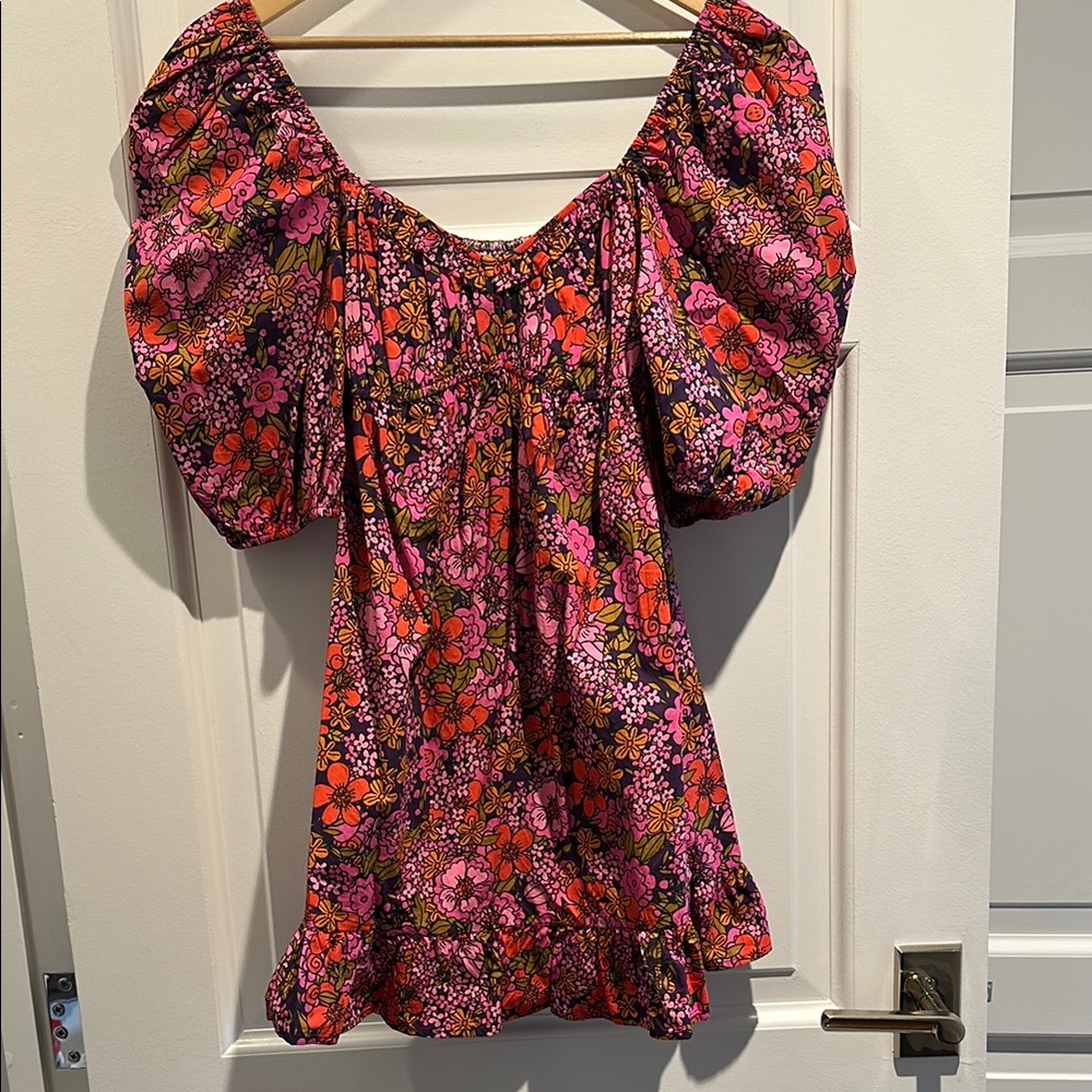 Rahi Floral Puff Sleeve Dress-Women’s Medium